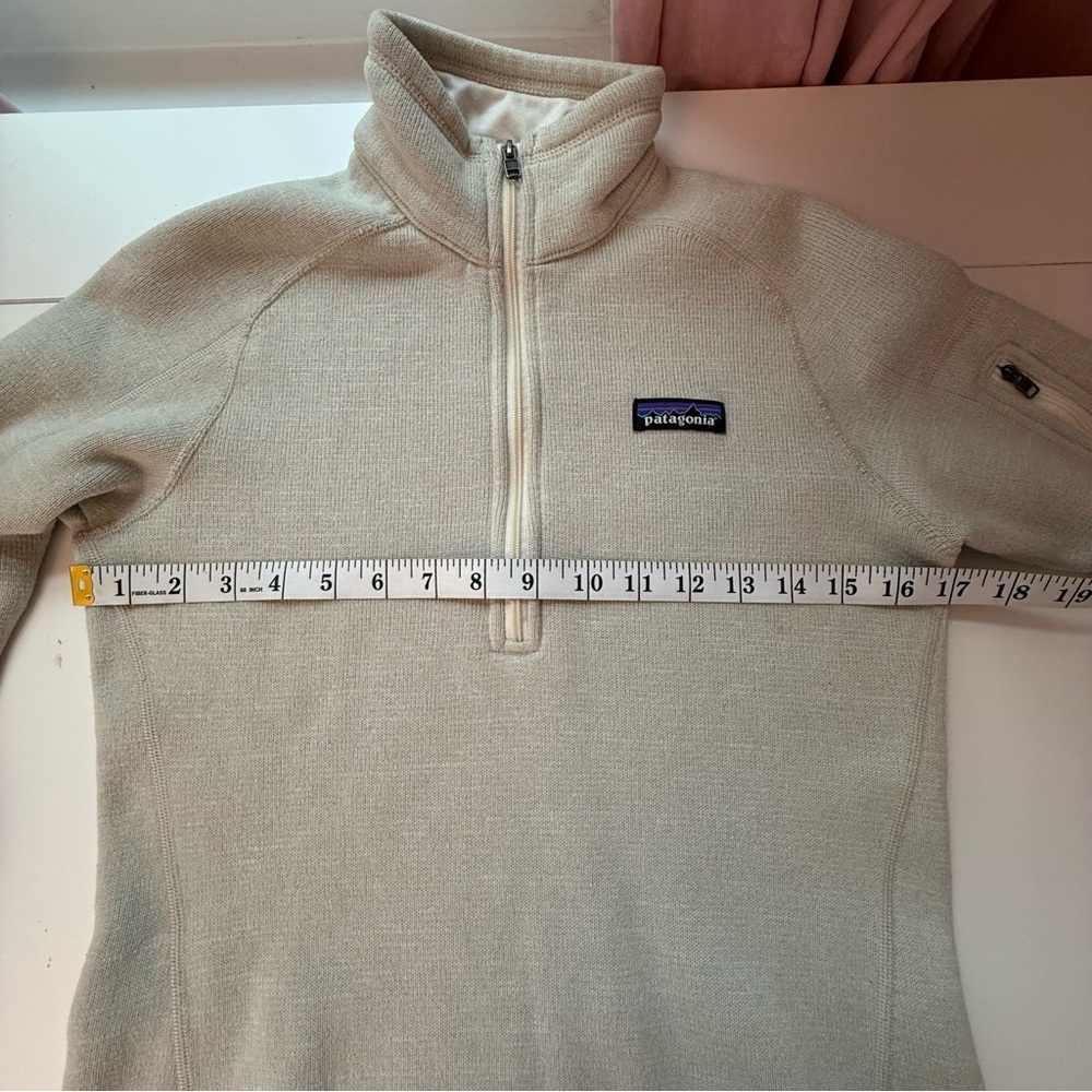 Patagonia Better Sweater Cream Quarter-Zip Fleece Pullover XS - Picture 9 of 9